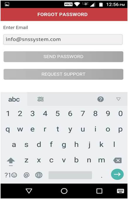 Login Screen Forget Password