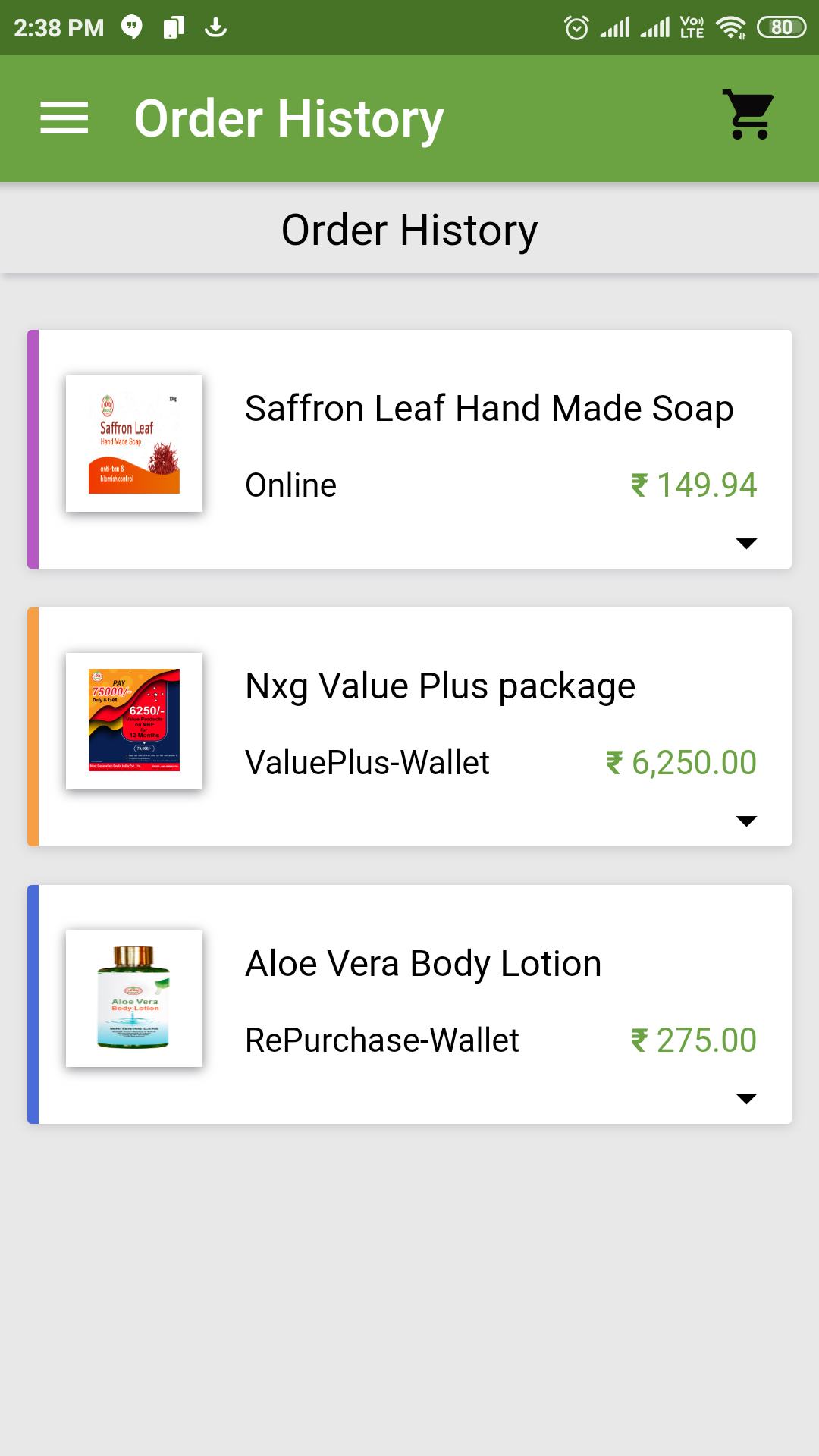 E-commerce Order History