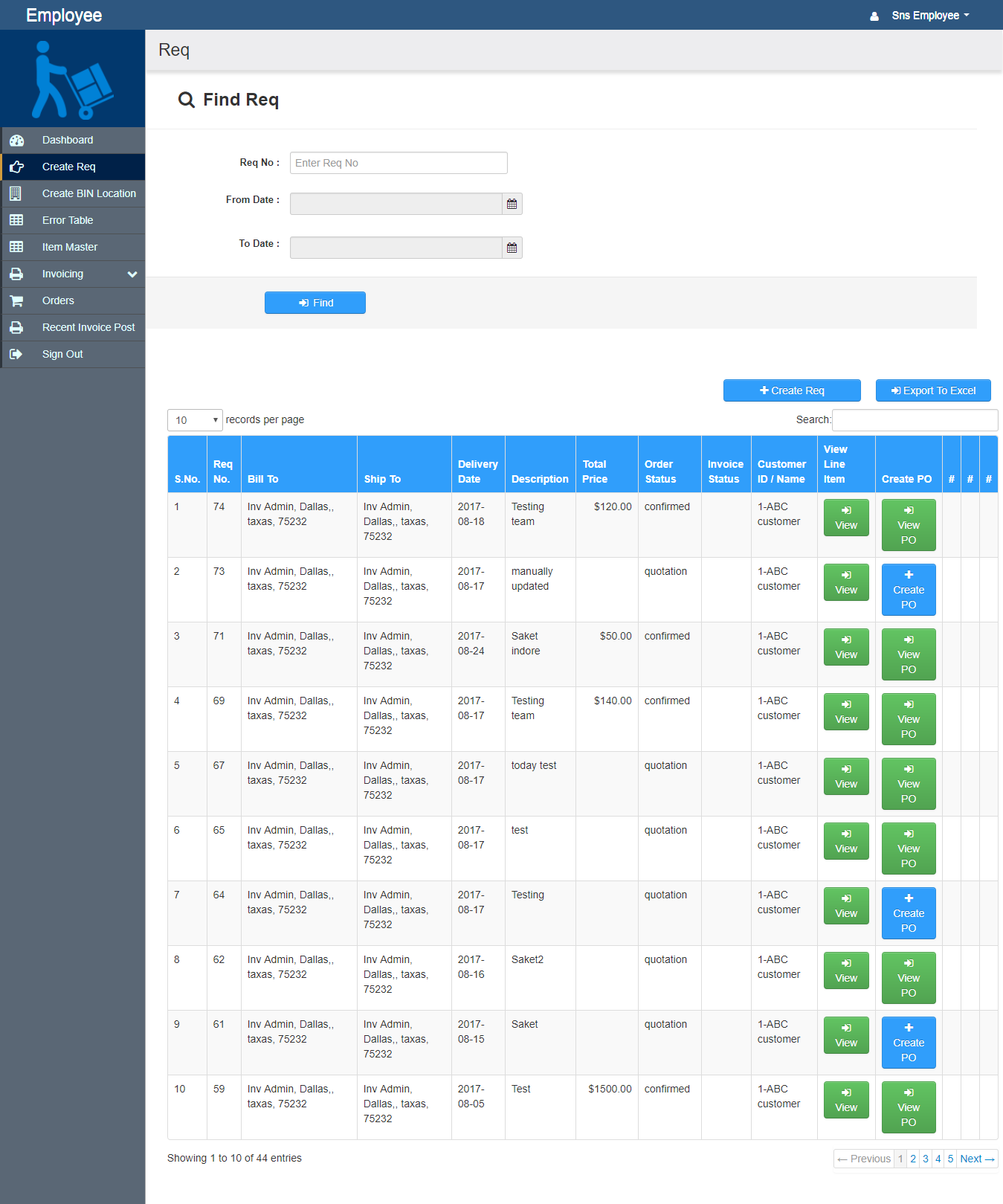 This application will be use by a small company / Individual (Tenant)