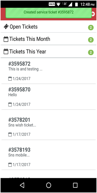 Login Screen submit ticket